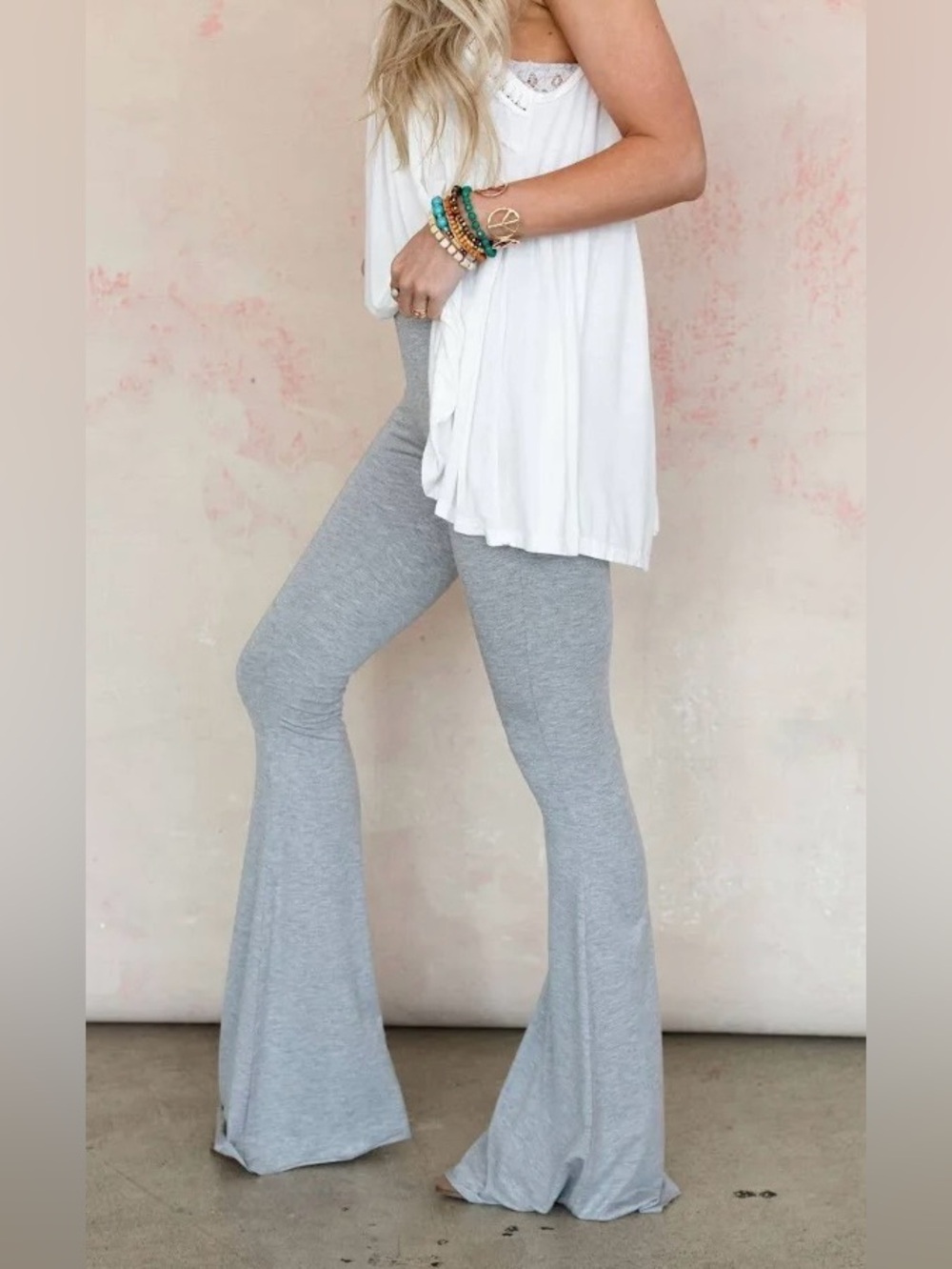 Three Bird Nest Cher Raw Edge Flare Pants New